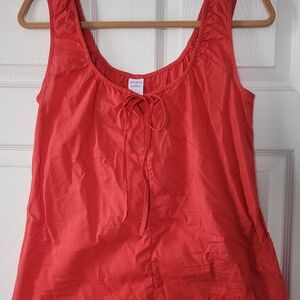 Melrose Market Coral Tie-Front Blouse